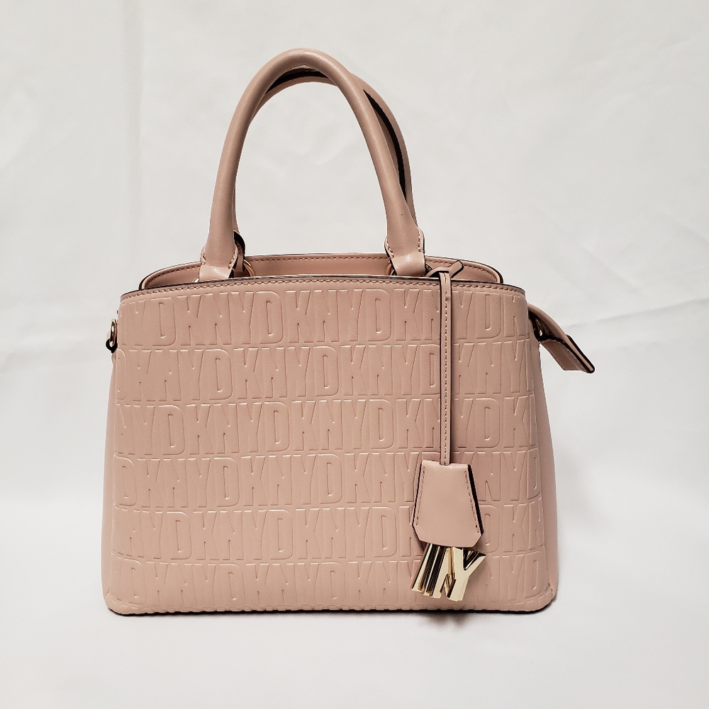 DKNY Logo PAIGE MD Satchel Blush Pink Handbag